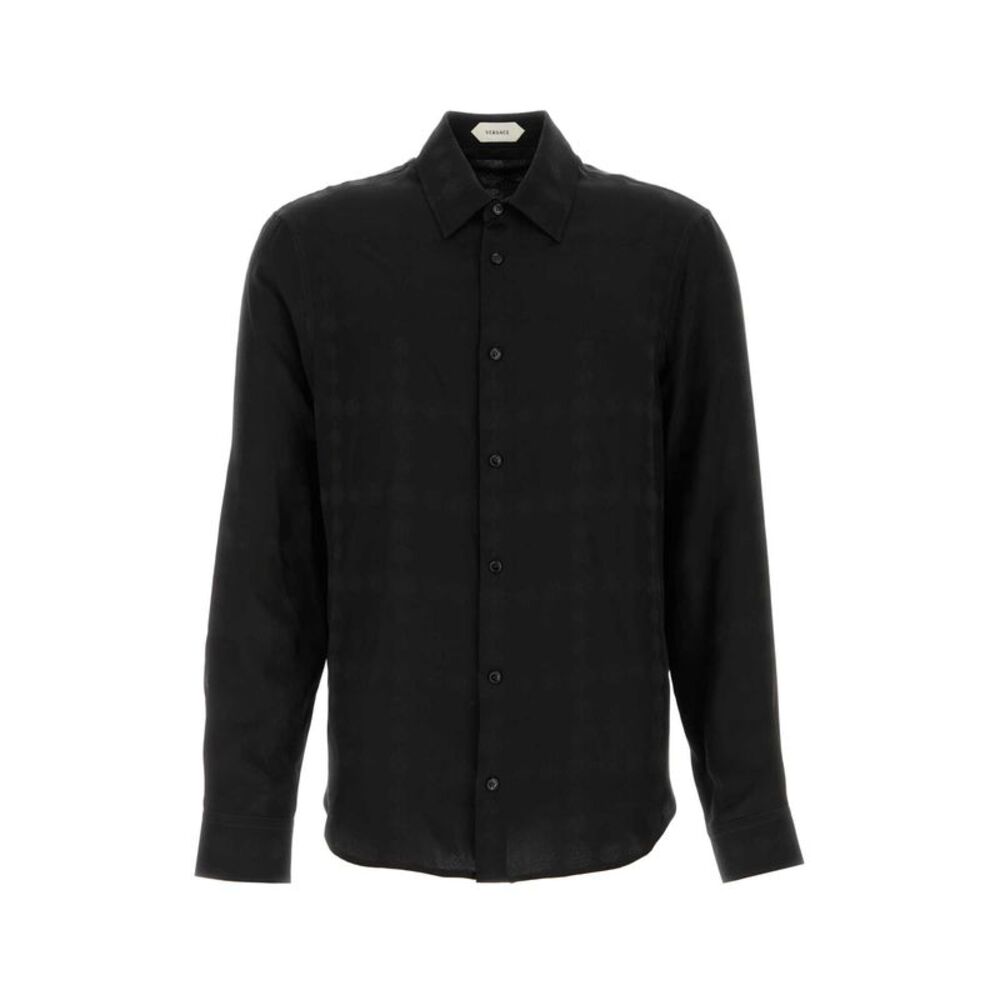 Versace Men Black Silk Shirt